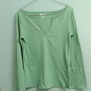 Women's Green Long Sleeve Top  SIZE LARGE